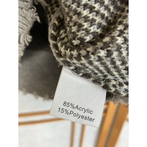 Miss Sparkling Graphic Smiley Face Distressed Hem Sweater Women’s Small Gray - Picture 5 of 8